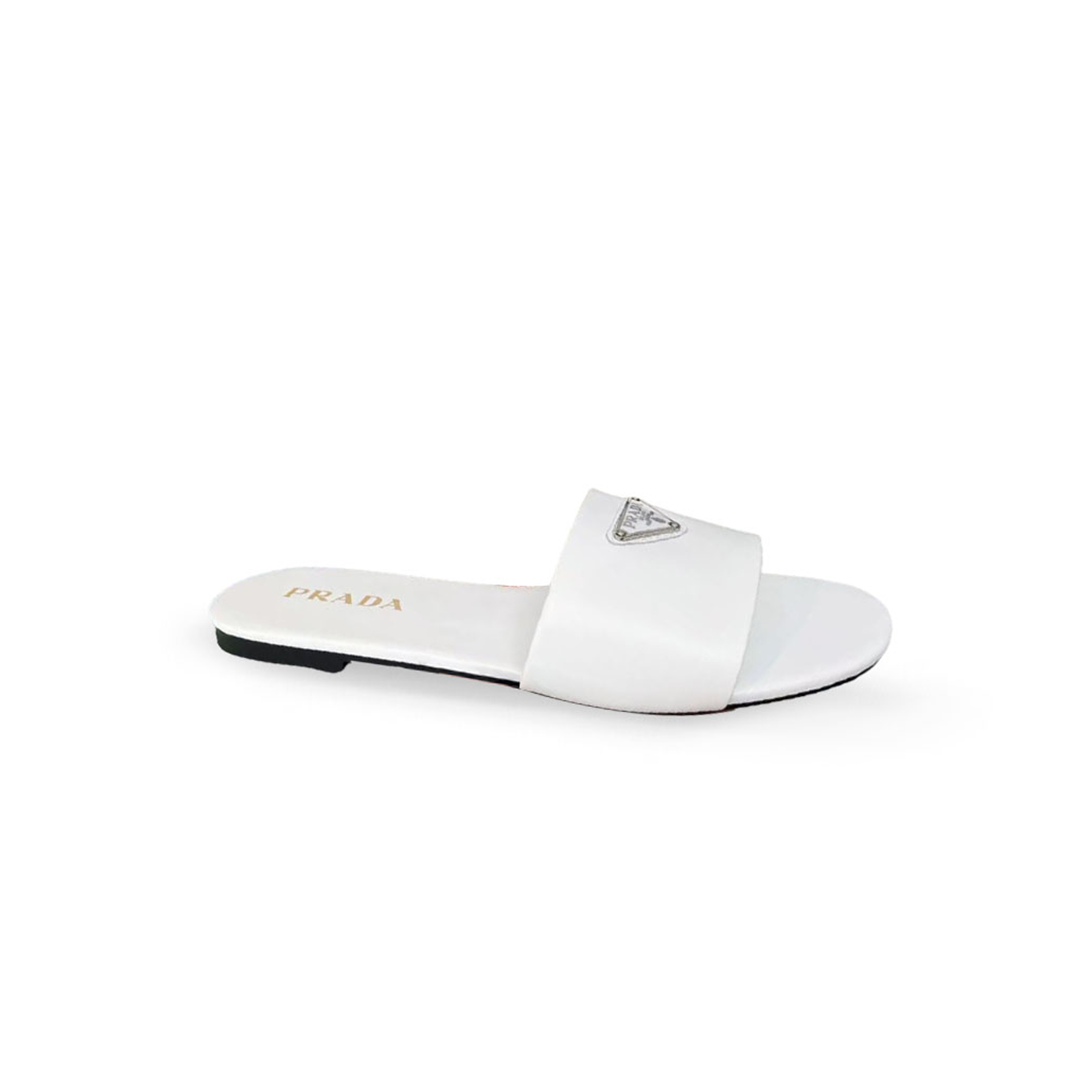Pra*a saffiano patent leather slides